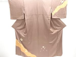 絞り霞に華紋・尾長鶏模様刺繍訪問着